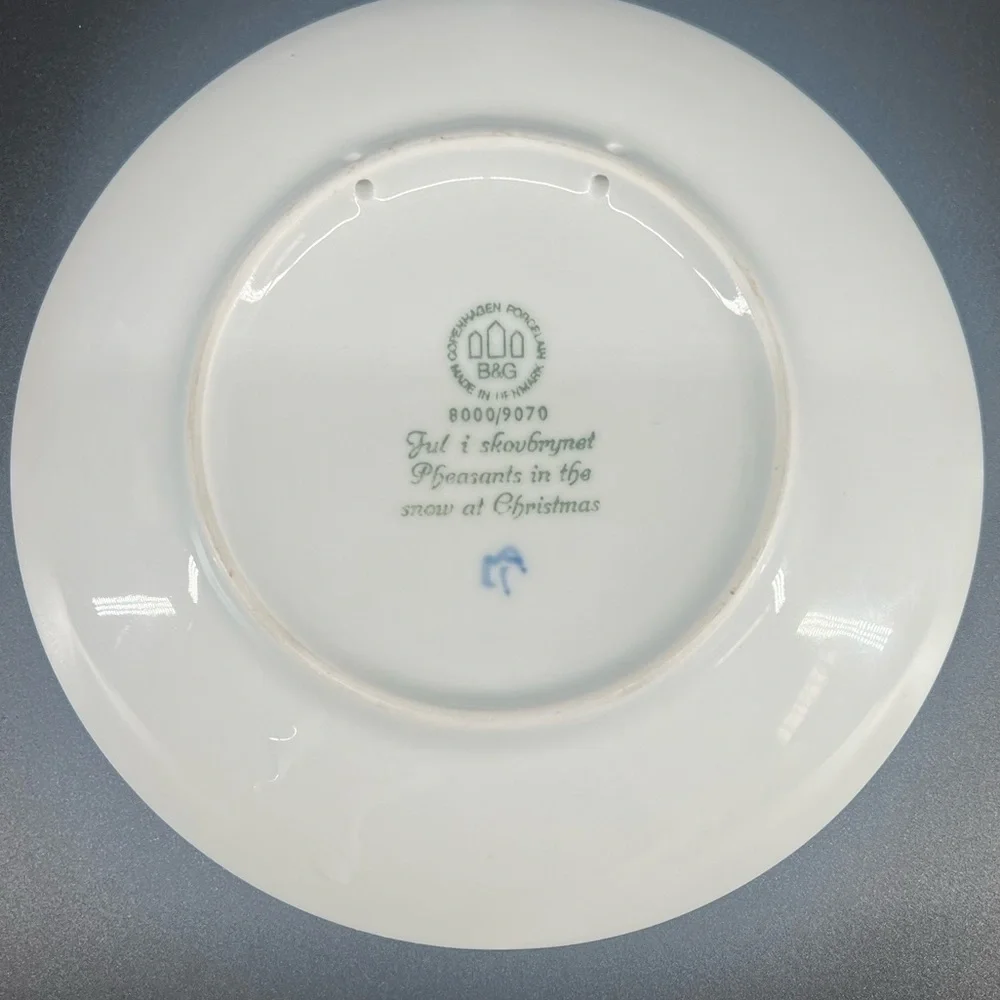 Royal Copenhagen After Christmas Plate 1970 Pheasants In The Snow At Christmas